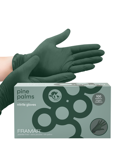 Framar BIODEGRADABLE Nitrile Gloves: PINE PALMS - MEDIUM (REG. PRICE $14.99-ND24) 
